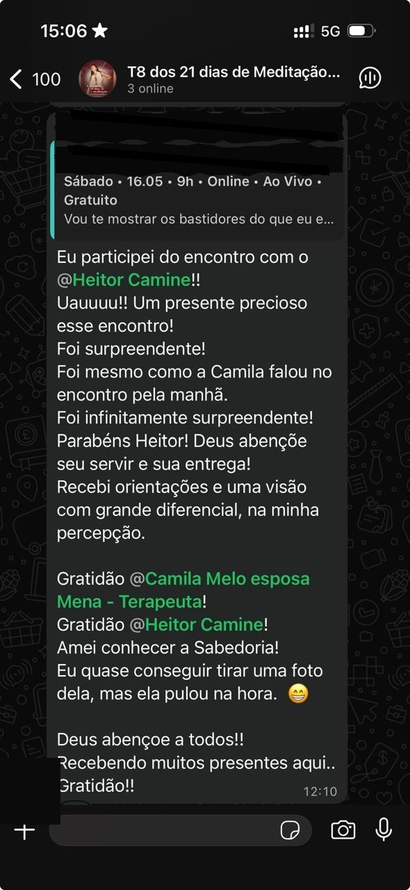 Depoimento sobre o encontro surpreendente