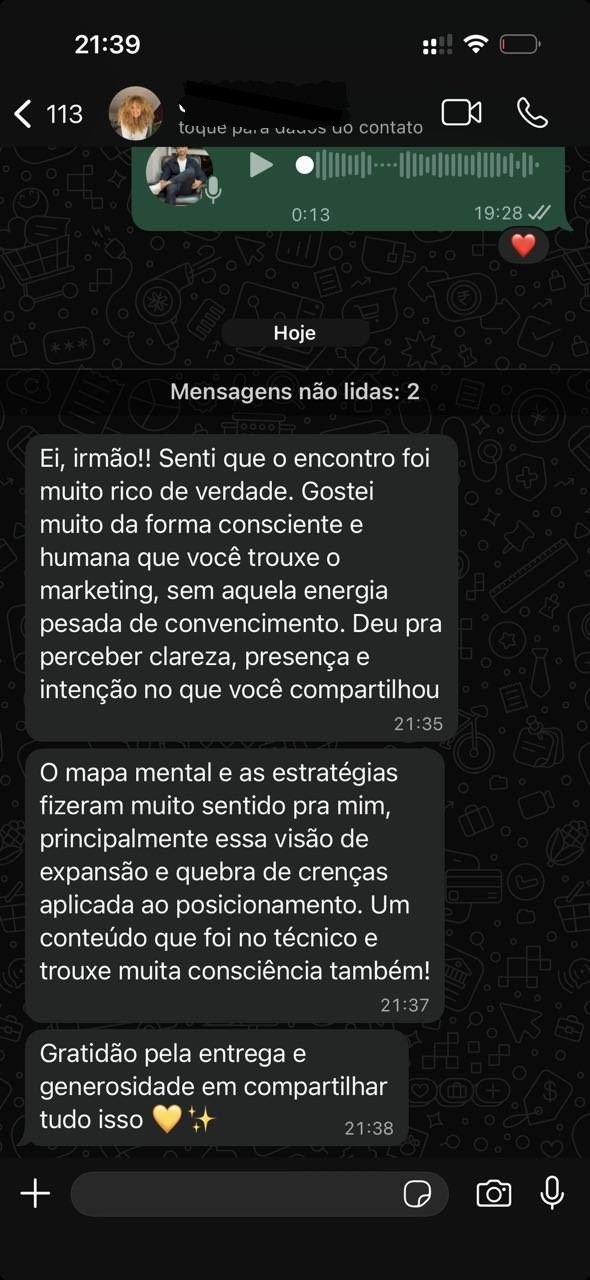 Depoimento de mentorada sobre o encontro